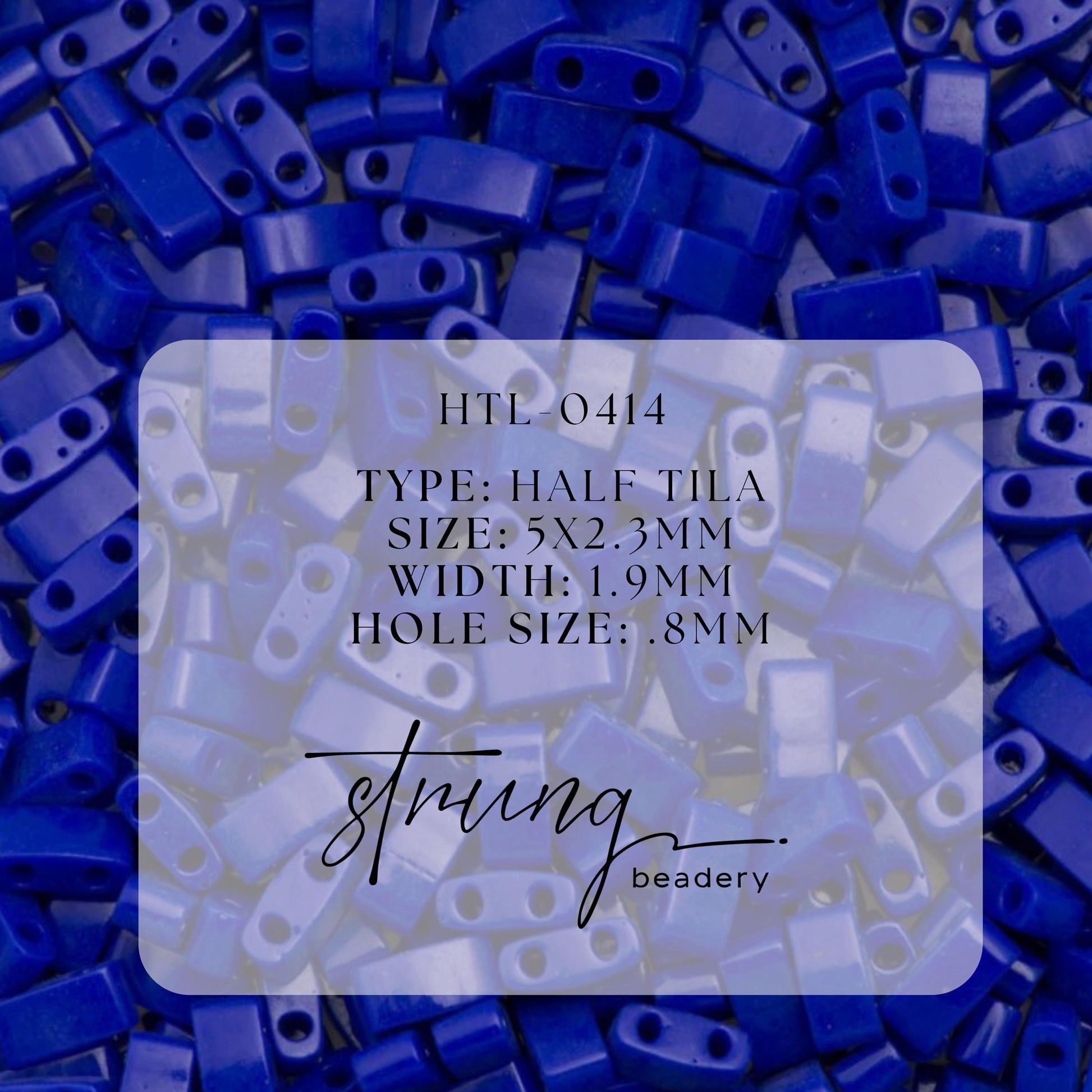 Miyuki Half Tila Beads Opaque Cobalt Glass Tile Beds HTL-0414 | Half | 8 Grams for Jewelry Making
