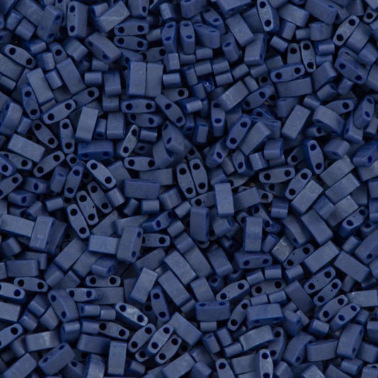 Miyuki Half Tila Beads Opaque Matte Metallic Cobalt Glass Tile Beds HTL-2075 | Half | 8 Grams for Jewelry Making