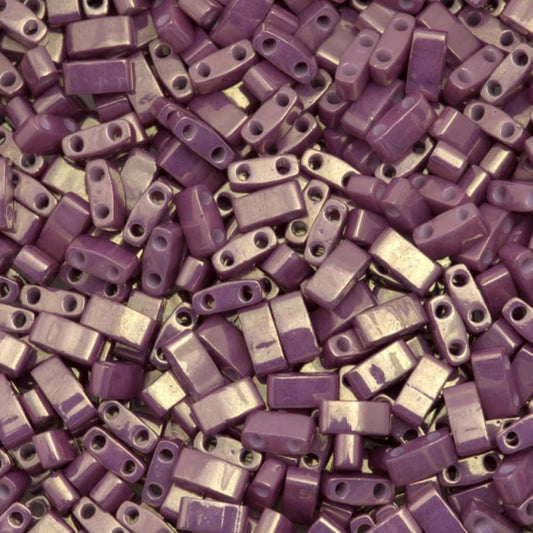 Miyuki Half Tila Beads Opaque Dark Orchid Luster Glass Tile Beds HTL-1867 | Half | 8 Grams for Jewelry Making