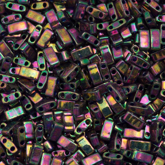 Miyuki Half Tila Beads Plum Gold Luster Glass Tile Beds HTL-1893 | Half | 8 Grams for Jewelry Making
