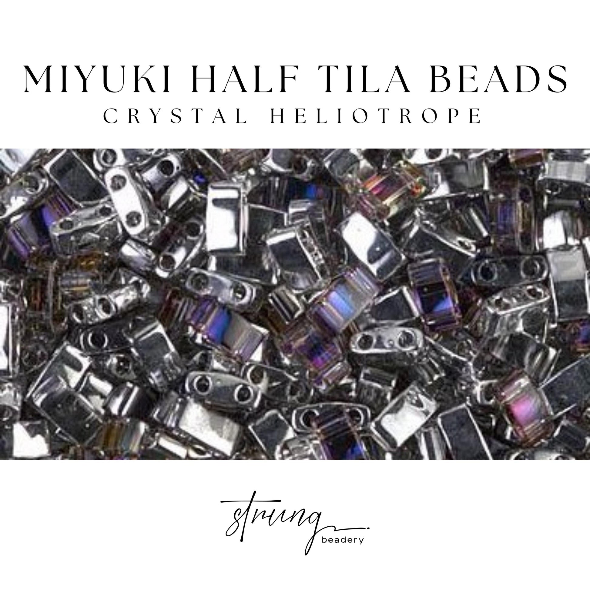 Miyuki Half Tila Beads Crystal Heliotrope Glass Tile Beads HTL-4554 | Half | 8 Grams for Jewelry Making