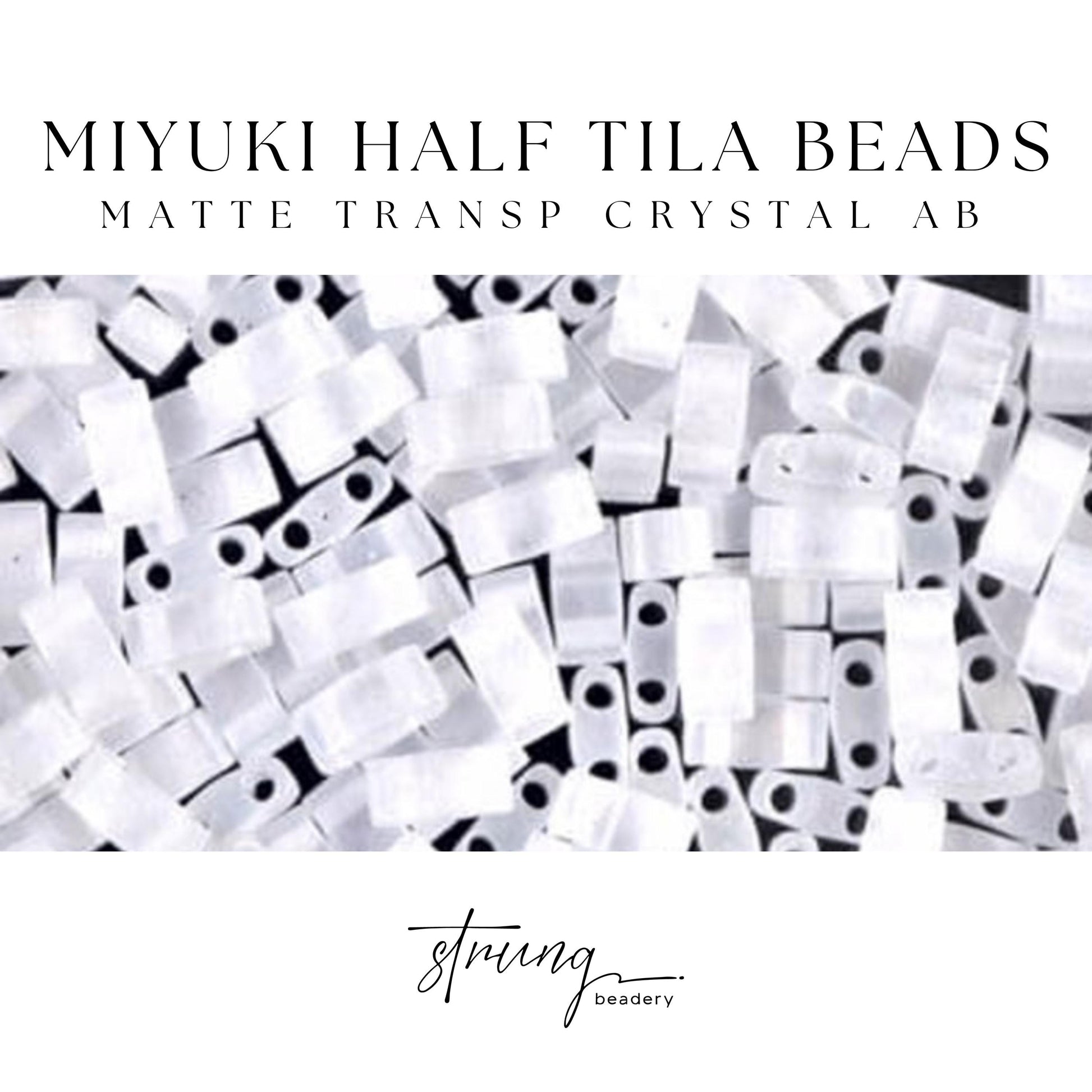 Miyuki Half Tila Beads Matte Transparent Crystal AB Glass Tile Beads HTL-0131FR | Half | 8 Grams for Jewelry Making