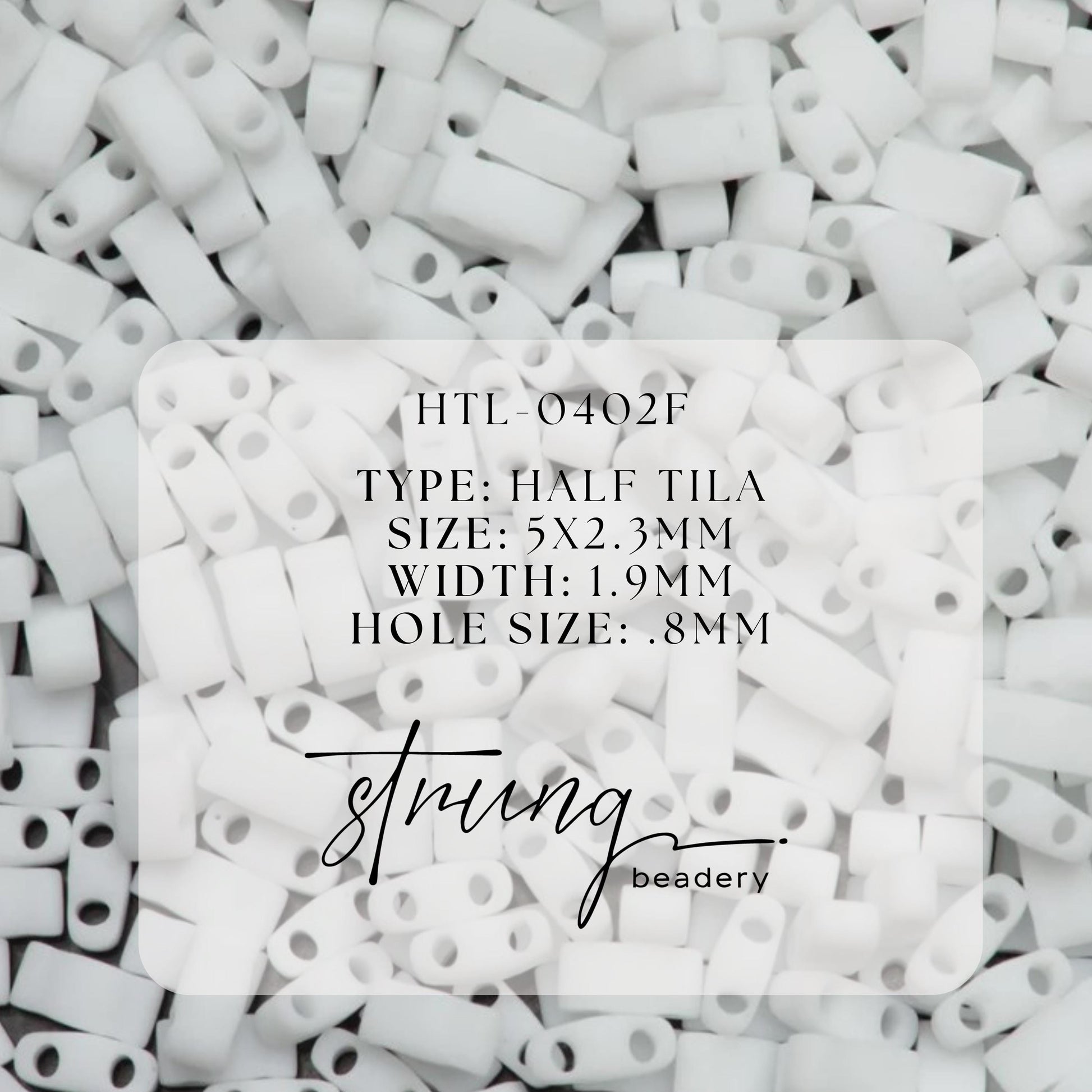 Miyuki Half Tila Beads Opaque Matte White Glass Tile Beads HTL-0402F | Half | 8 Grams for Jewelry Making