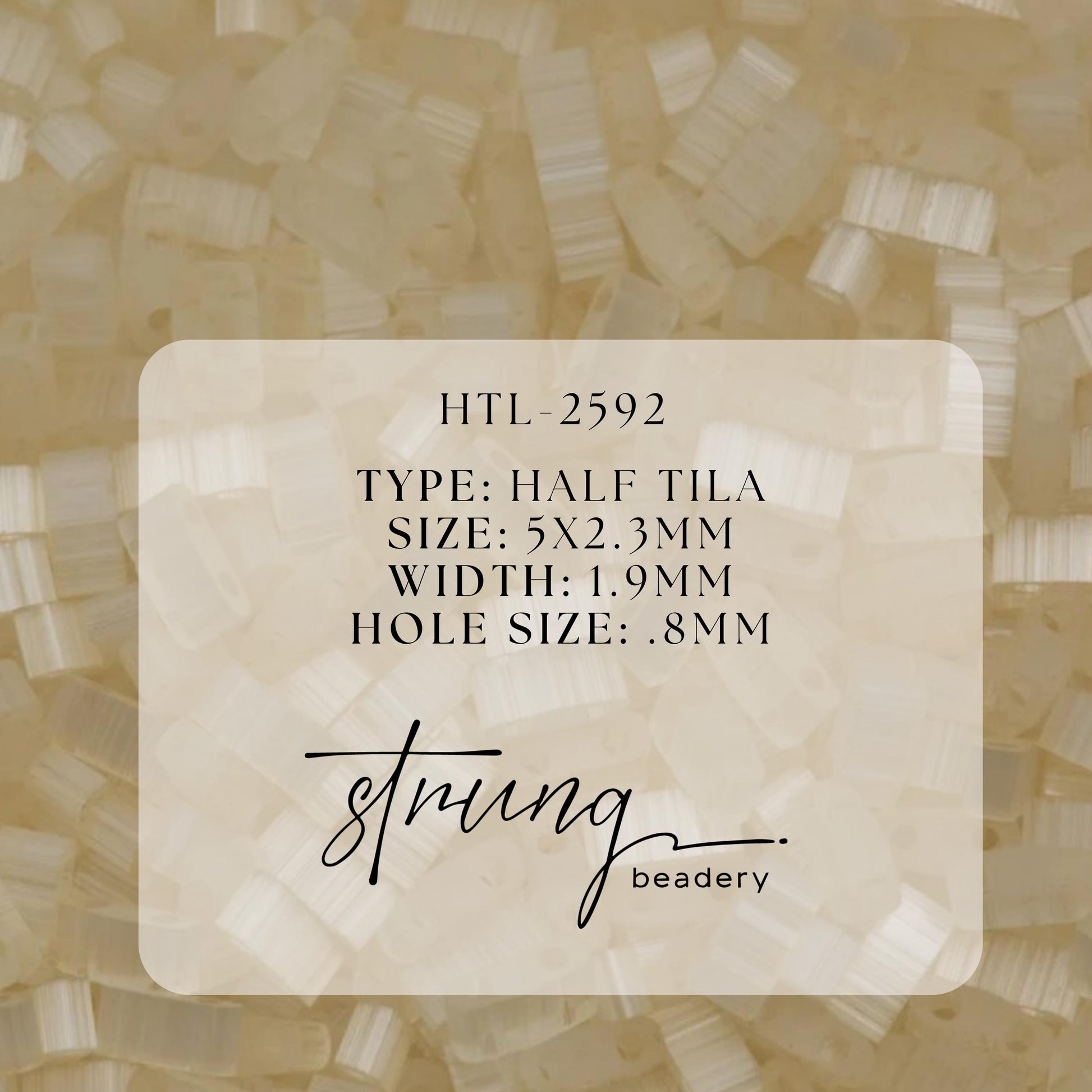 Miyuki Half Tila Beads Ivory Satin Glass Tile Beads HTL-2592 | Half | 8 Grams for Jewelry Making