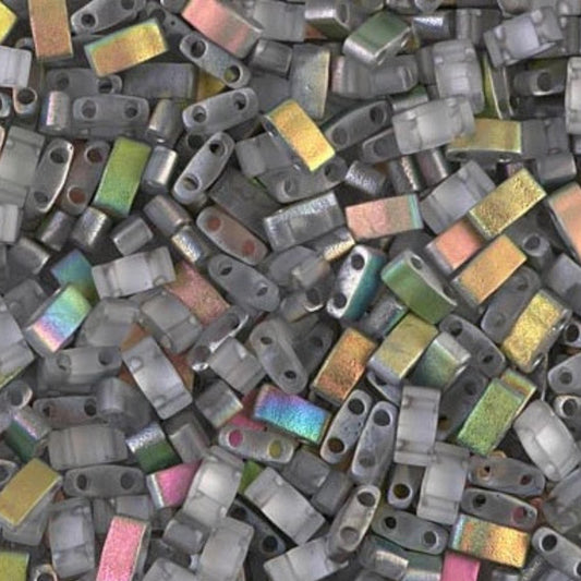 Miyuki Half Tila Beads Matte Vitrail Glass Tile Beads HTL-4557 | Half | 8 Grams for Jewelry Making