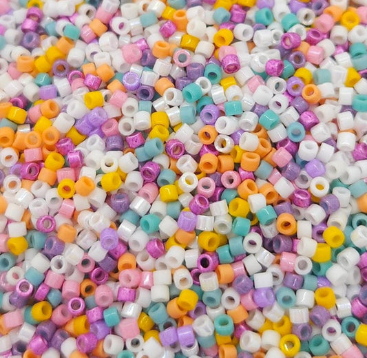 Jubilee | Miyuki Delica Seed Beads Mix 11/0 | Bead Loom & Embroidery Bead Blend | 8g Japanese Cylinder Beads for Jewelry Making