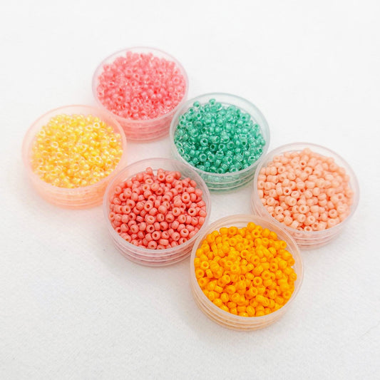 Guava Glow Miyuki Rocailles Seed Beads Mix 11/0 | 6 Colors Japanese Glass Round Beads, Jewelry Making, Bead Embroidery, Loom, 9g Each