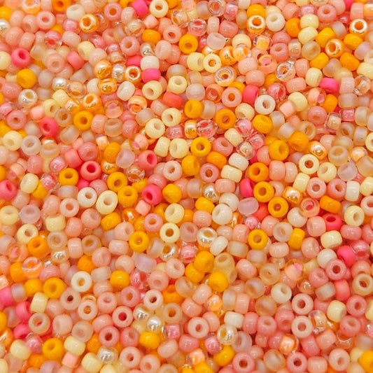 Clementine | Miyuki Rocailles Seed Beads Mix | 15g Premium Japanese Glass Beads for Jewelry Making & Crafts | Citrus Tones