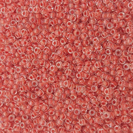 11-0214 Miyuki Seed Bead Round Rocailles 11/0 | Salmon Lined Crystal | 15g | Japanese Beads for Jewelry Making