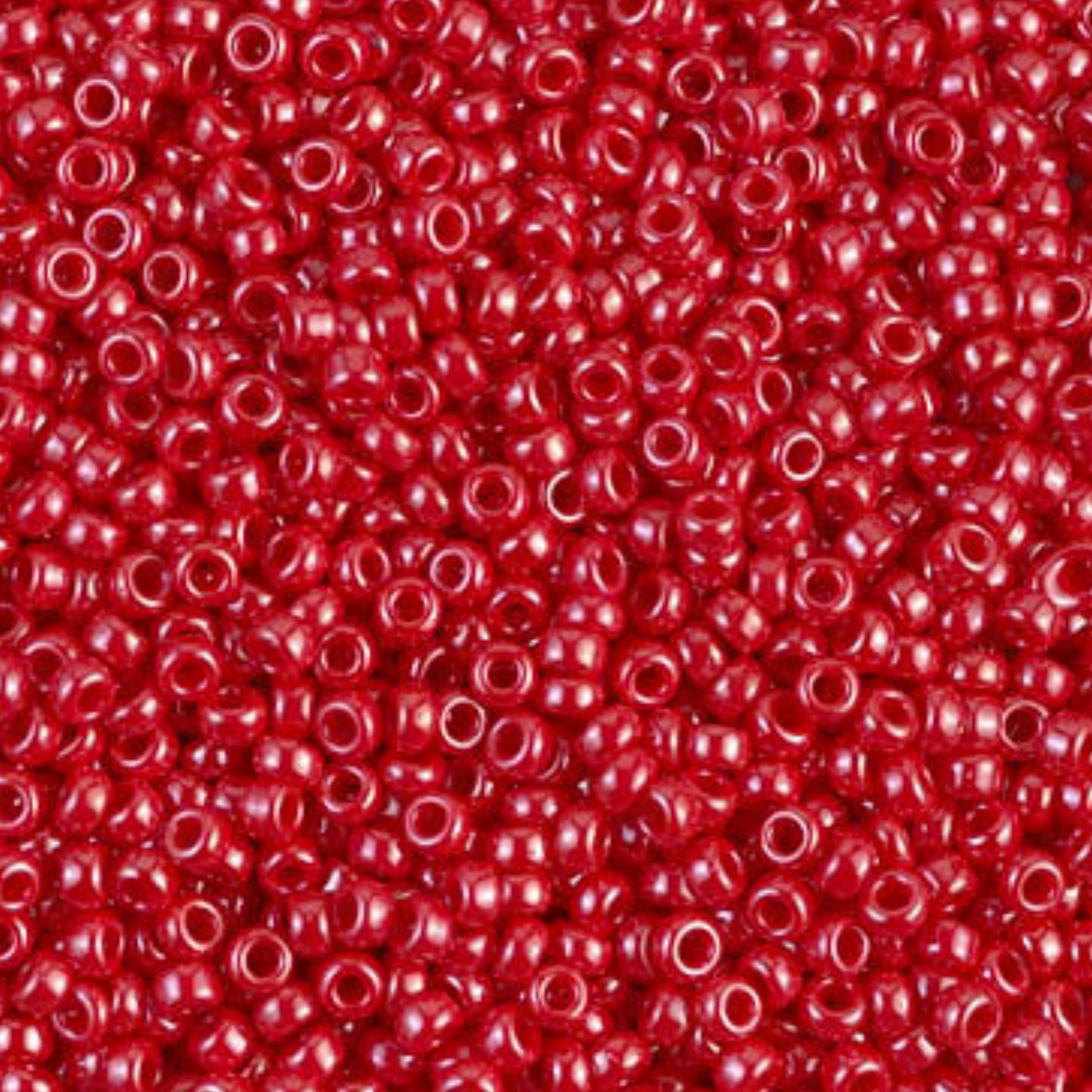 11-0426 Miyuki Seed Bead Round Rocailles 11/0 | Opaque Red Luster | 15g | Japanese Beads for Jewelry Making