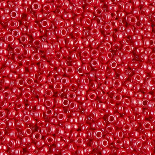 11-0426 Miyuki Seed Bead Round Rocailles 11/0 | Opaque Red Luster | 15g | Japanese Beads for Jewelry Making