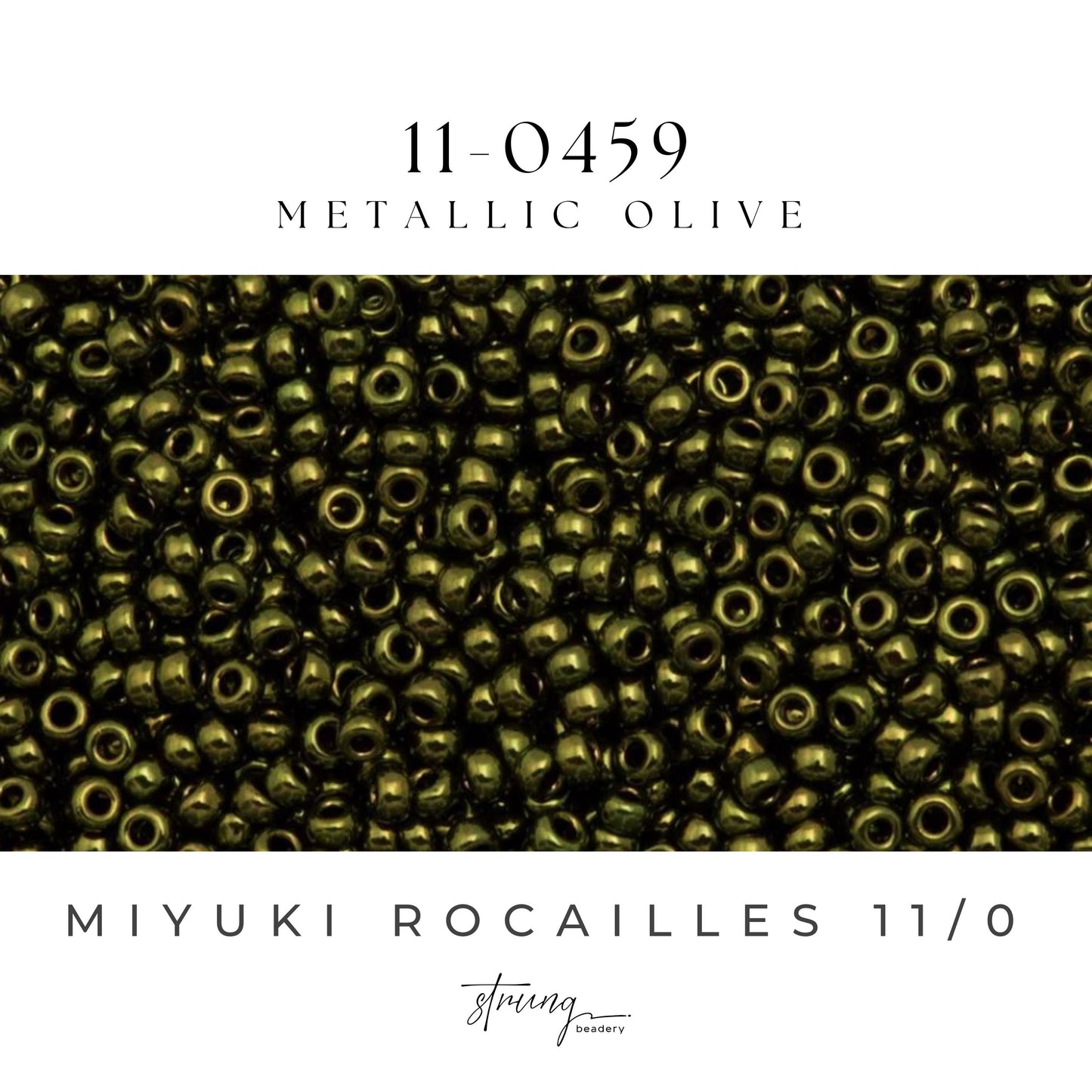 11-0459 Miyuki Seed Bead Round Rocailles 11/0 | Metallic Olive | 15g | Japanese Beads for Jewelry Making