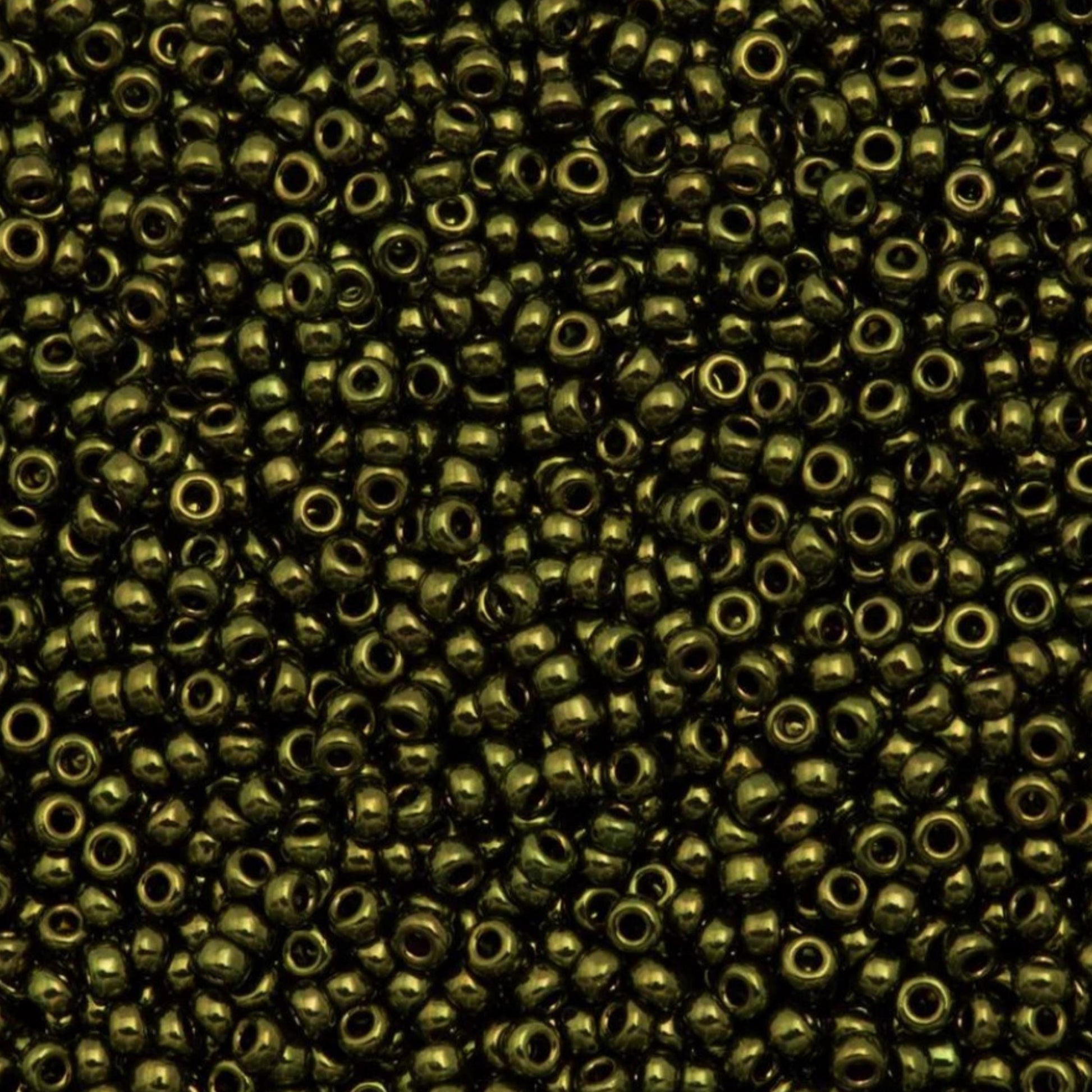 11-0459 Miyuki Seed Bead Round Rocailles 11/0 | Metallic Olive | 15g | Japanese Beads for Jewelry Making
