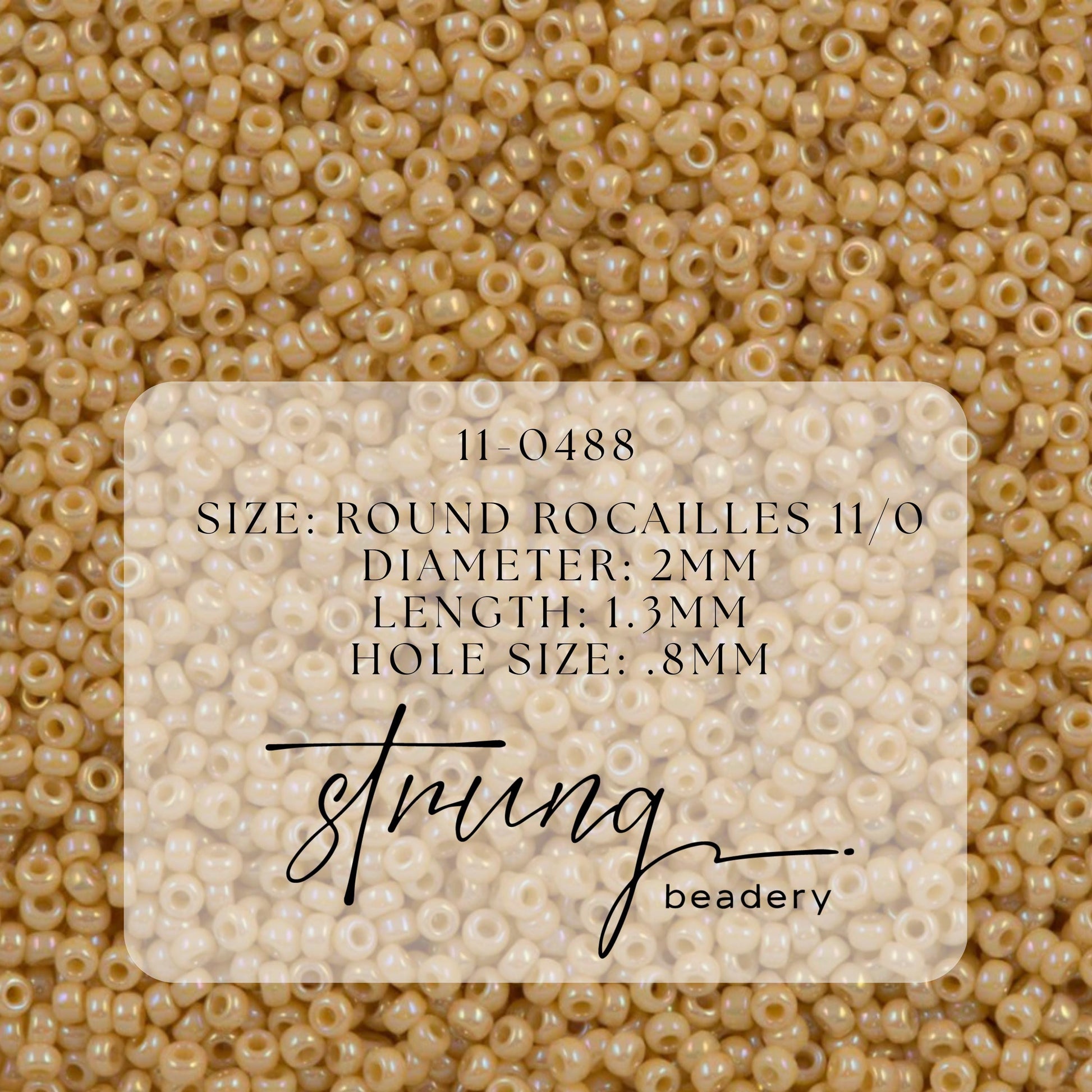 11-0488 Miyuki Seed Bead Round Rocailles 11/0 | Opaque Pear AB | 15g | Japanese Beads for Jewelry Making