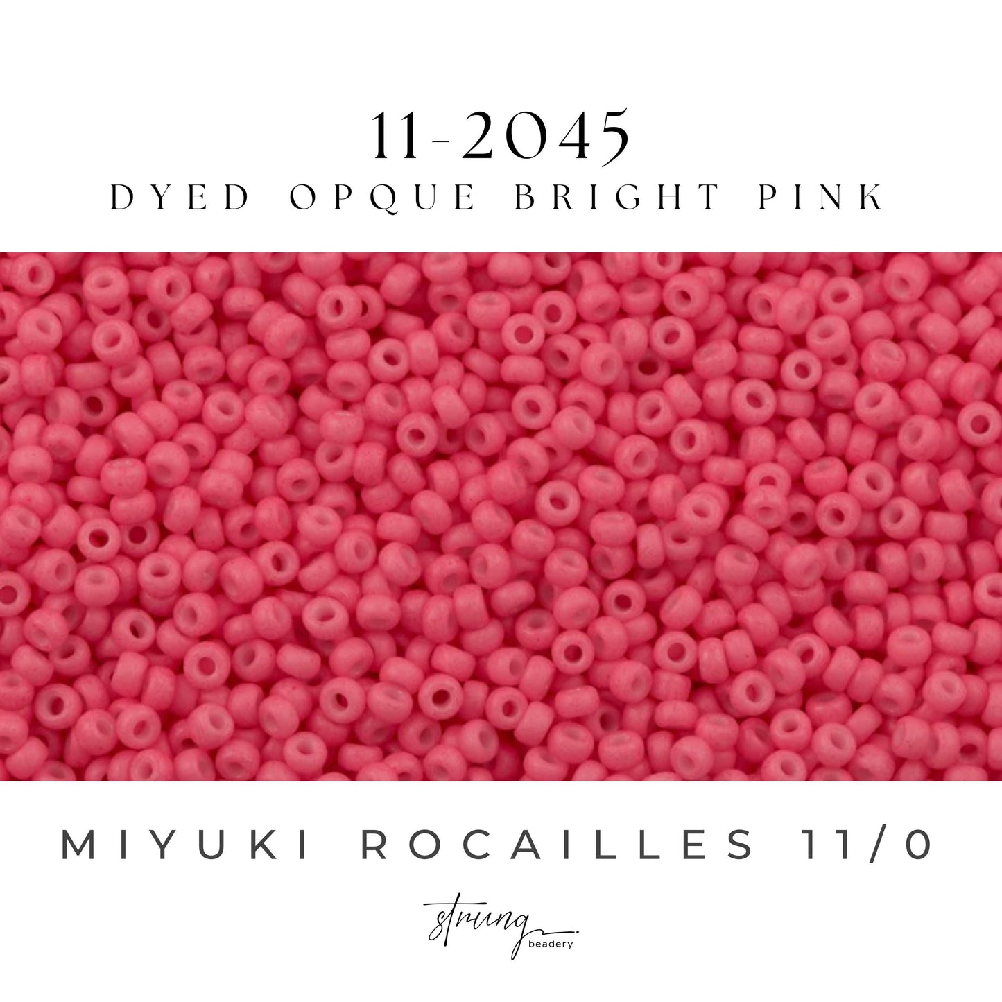 11-2045 Miyuki Seed Bead Round Rocailles 11/0 | Dyed Opque Bright Pink | 15g | Japanese Beads for Jewelry Making