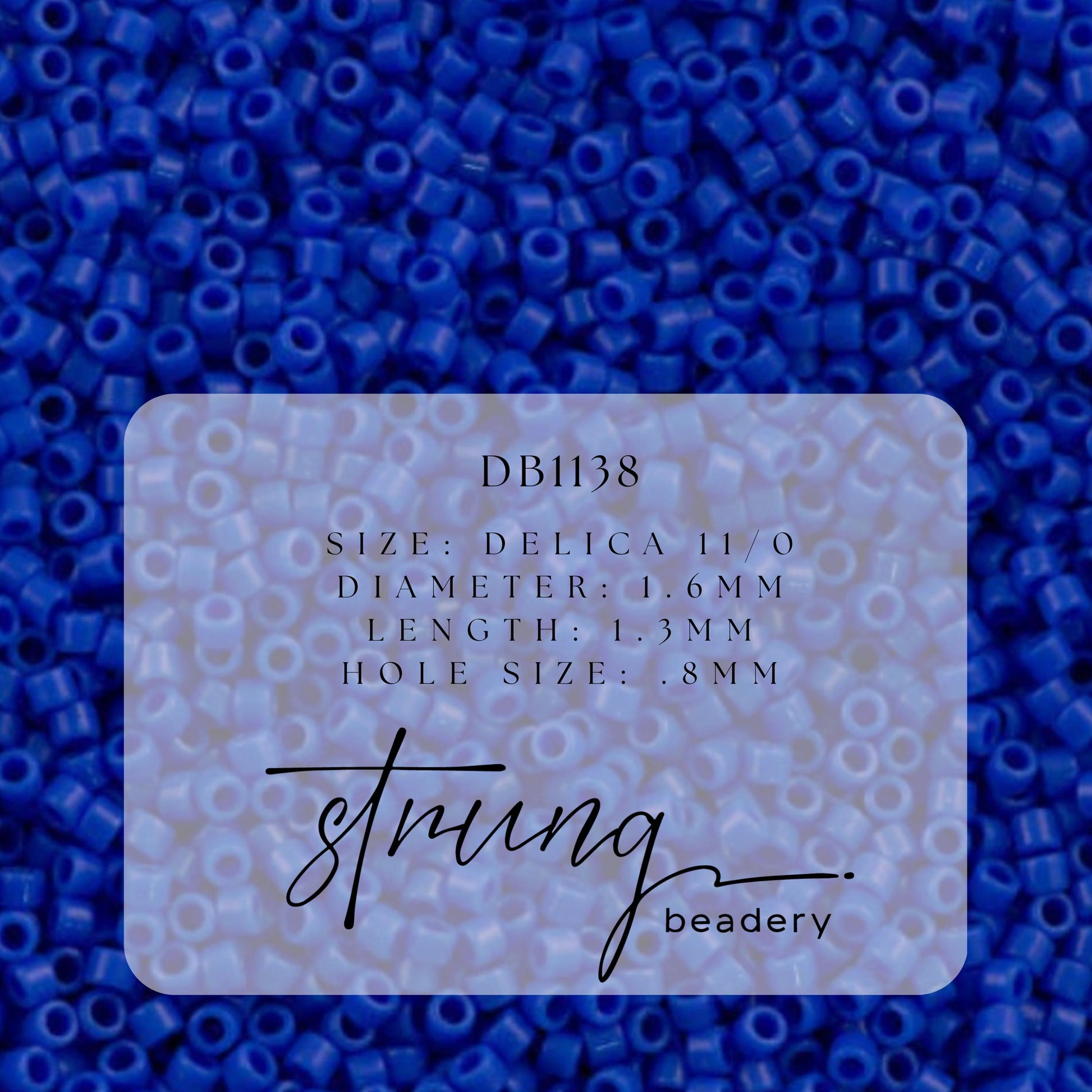 DB1138 Miyuki Seed Bead Round Rocailles 11/0 | Opaque Cyan Blue | Japanese Beads for Jewelry Making