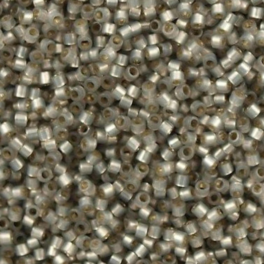 DB0630 Miyuki Seed Bead Round Rocailles 11/0 | Dyed Lt Smoke Grey S/L Alabaster | Japanese Beads for Jewelry Making