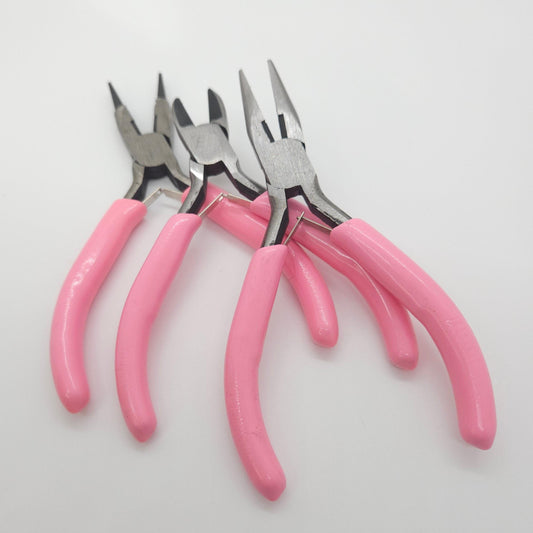 Jewelry Making Tools Kit 8pcs with Round & Needle Nose Pliers, Wire Cutters, Diagonal Pliers, Travel Case for Crafting