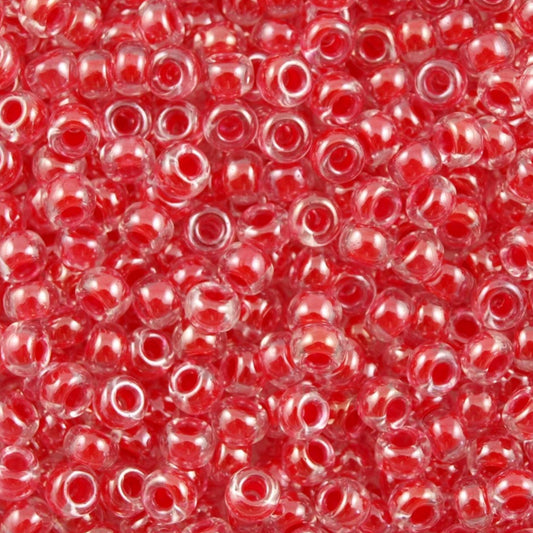 11-0226 Miyuki Seed Bead Round Rocailles 11/0 | Dk Coral Lined Crystal | 15g | Japanese Beads for Jewelry Making