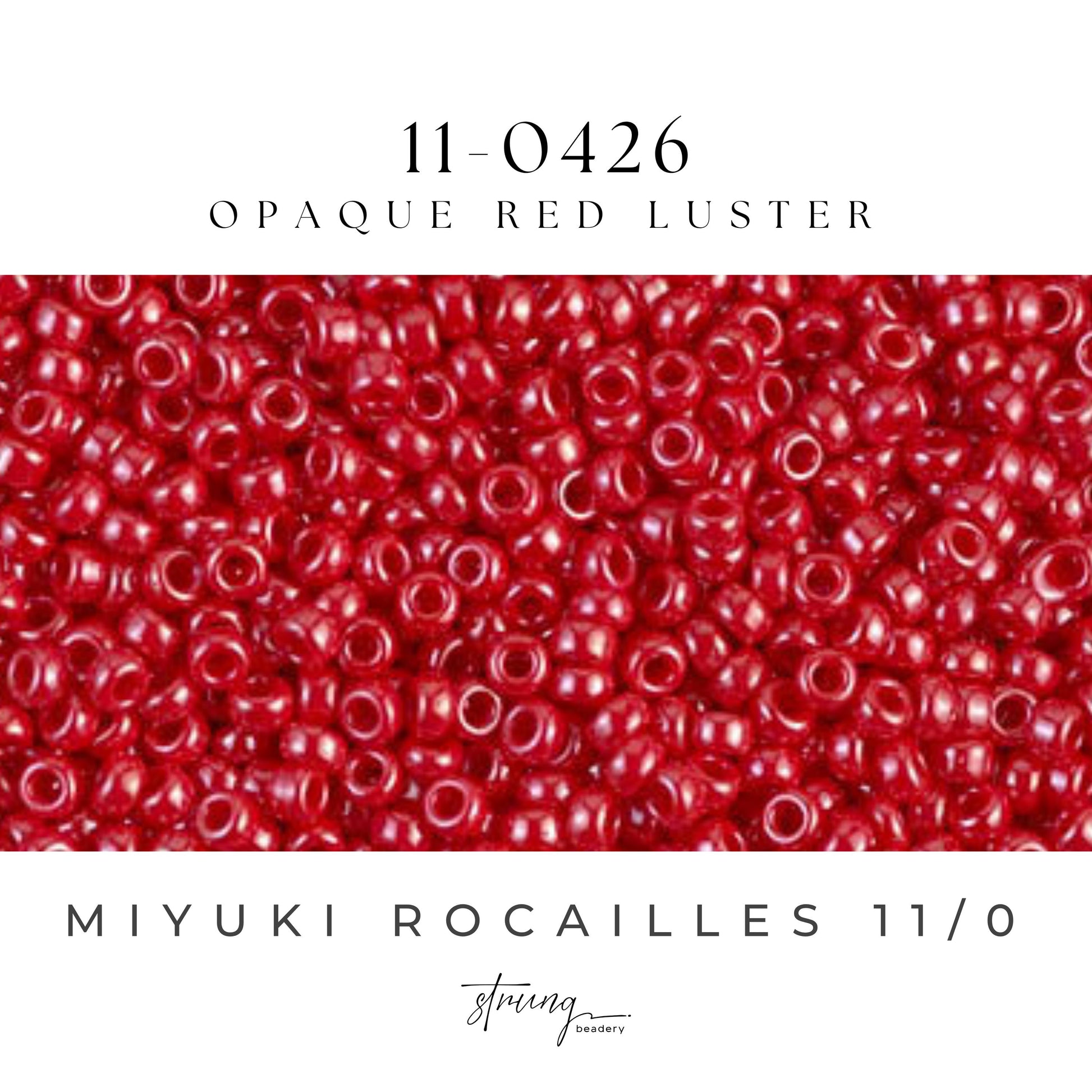 11-0426 Miyuki Seed Bead Round Rocailles 11/0 | Opaque Red Luster | 15g | Japanese Beads for Jewelry Making
