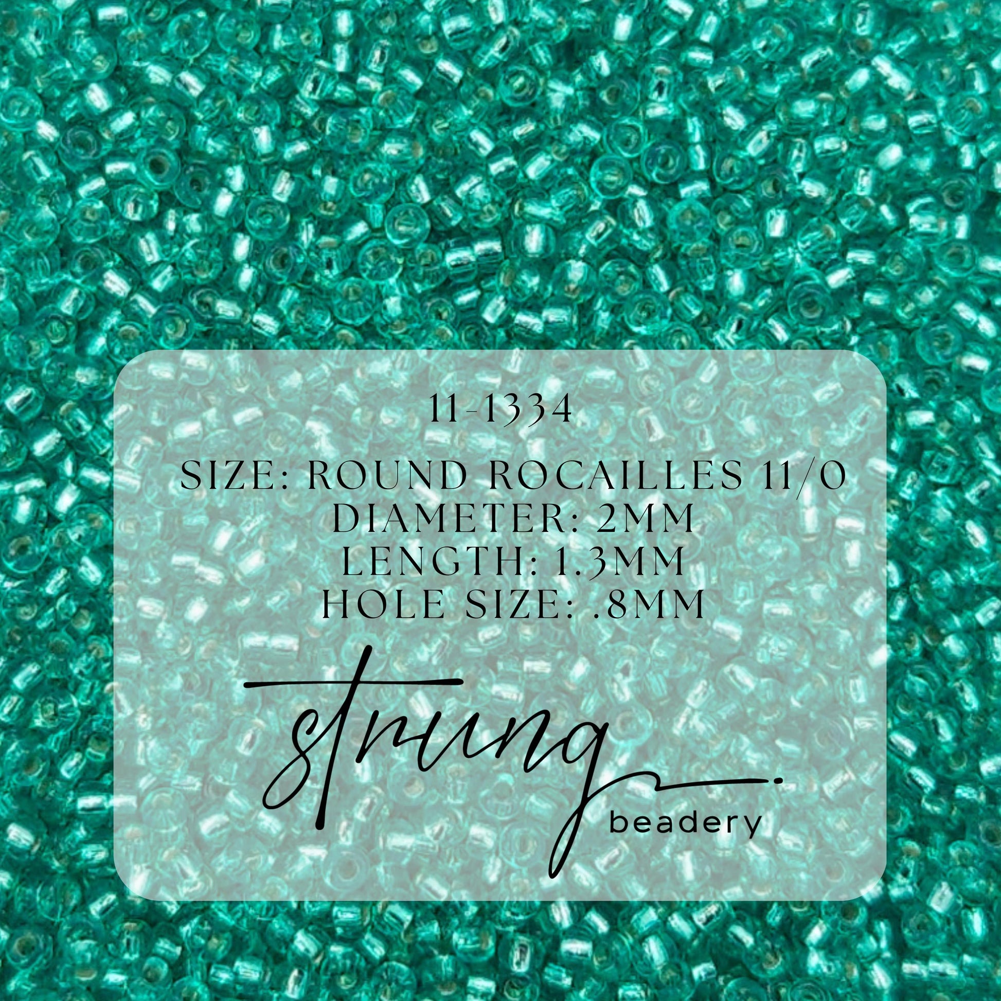 11-1344 Miyuki Seed Bead Round Rocailles 11/0 | Silver Lined Dark Aqua | 15g | Japanese Beads for Jewelry Making