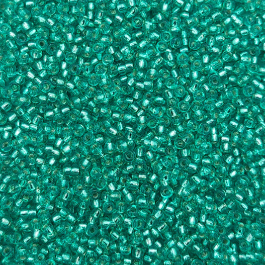 11-1344 Miyuki Seed Bead Round Rocailles 11/0 | Silver Lined Dark Aqua | 15g | Japanese Beads for Jewelry Making