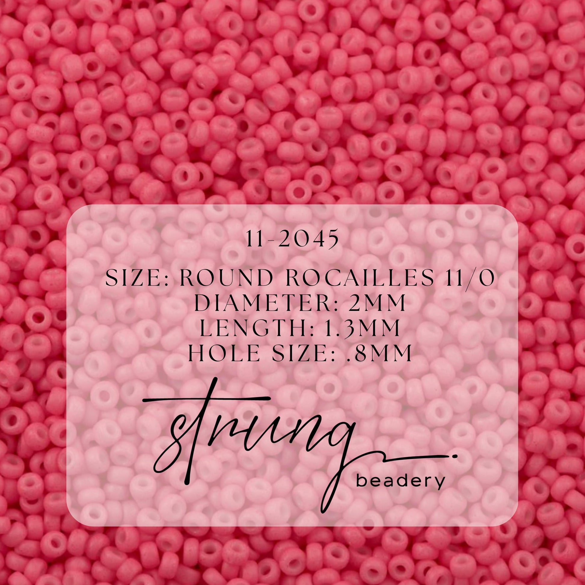 11-2045 Miyuki Seed Bead Round Rocailles 11/0 | Dyed Opque Bright Pink | 15g | Japanese Beads for Jewelry Making