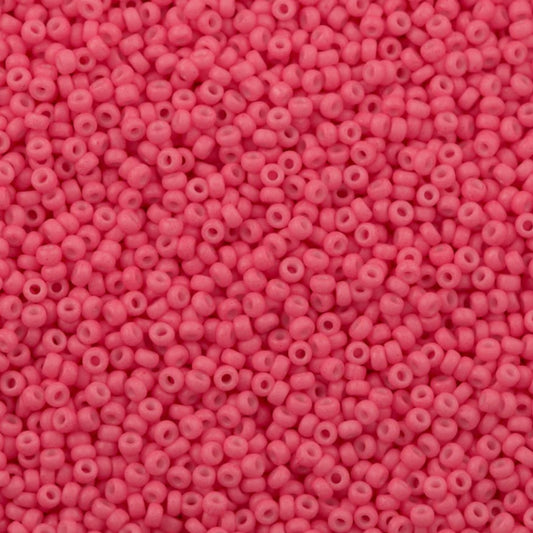 11-2045 Miyuki Seed Bead Round Rocailles 11/0 | Dyed Opque Bright Pink | 15g | Japanese Beads for Jewelry Making