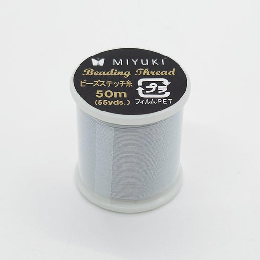 Miyuki Nylon Beading Thread (Silver) – 50 m (55 yd) Premium Japanese Thread for Seed Beading