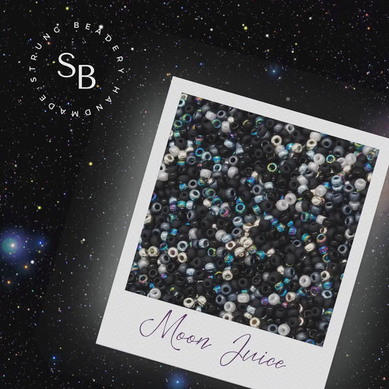 Moon Juice | Miyuki Rocailles Seed Beads Mix | 15g Premium Japanese Glass Beads for Jewelry Making & Crafts | Cosmic Celestial Vibes