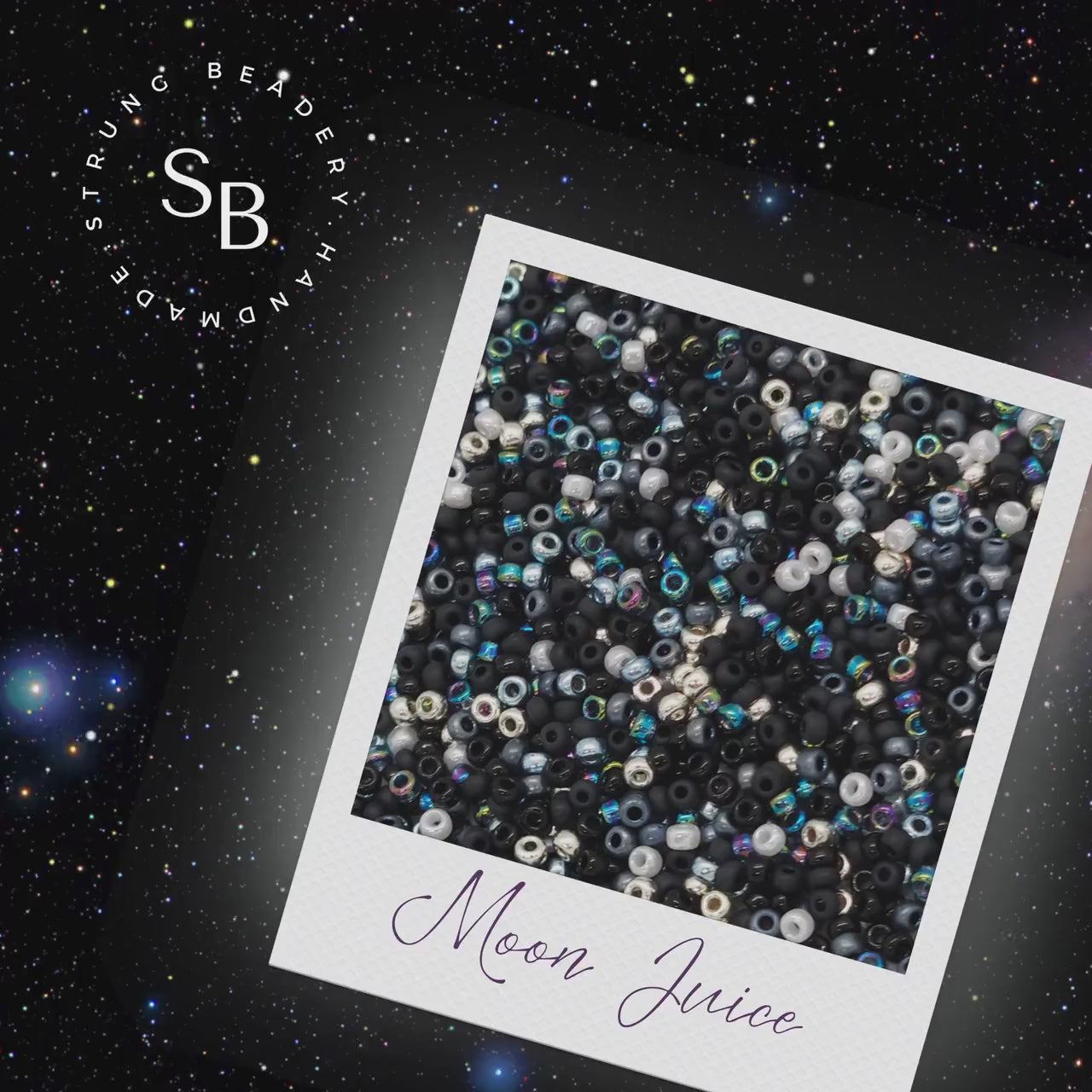 Moon Juice | Miyuki Rocailles Seed Beads Mix | 15g Premium Japanese Glass Beads for Jewelry Making & Crafts | Cosmic Celestial Vibes