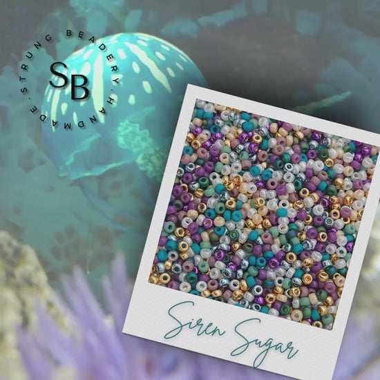 Siren Sugar | Miyuki Rocailles Seed Beads Mix | 15g Premium Japanese Glass Beads for Jewelry Making & Crafts | Pastel Mermaid Bead Mix